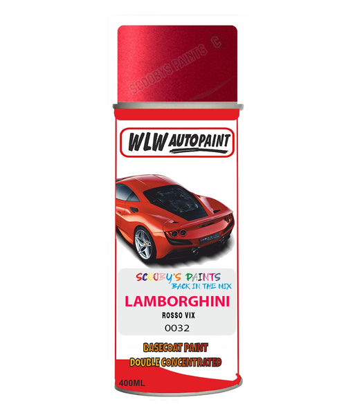 Lamborghini Rosso Vix Aerosol Spray Paint Code 0032 Basecoat Spray Paint