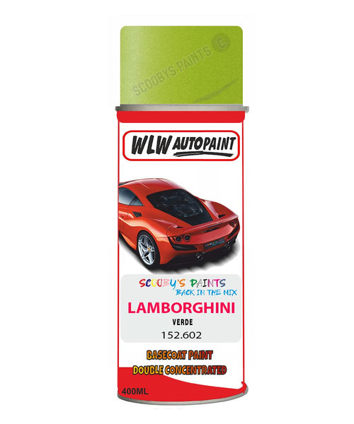 Lamborghini Verde Aerosol Spray Paint Code 152.602 Basecoat Spray Paint