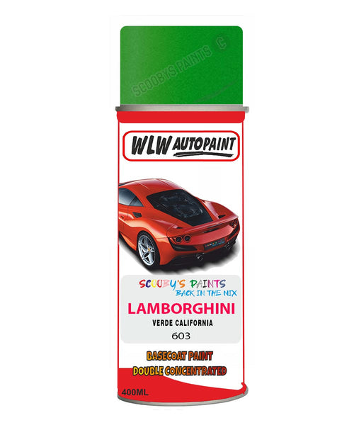 Lamborghini Verde California Aerosol Spray Paint Code 603 Basecoat Spray Paint