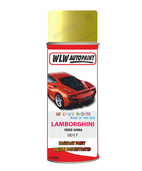 Lamborghini Verde Gonna Aerosol Spray Paint Code 0017 Basecoat Spray Paint