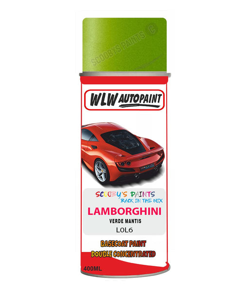 Lamborghini Verde Mantis Aerosol Spray Paint Code L0L6 Basecoat Spray Paint