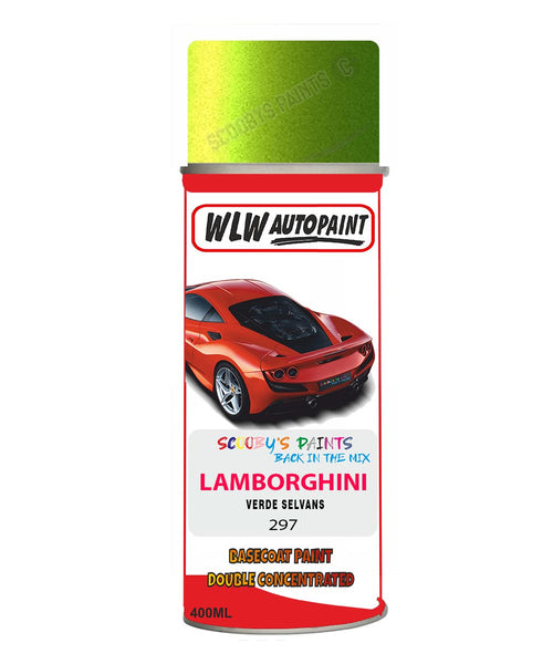 Lamborghini Verde Selvans Aerosol Spray Paint Code 297 Basecoat Spray Paint