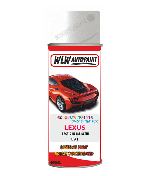 Lexus Arctic Blast Satin Aerosol Spraypaint Code 091 Basecoat Spray Paint