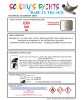 Instructions For Use Lexus GX Series Touch Up Paint