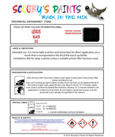 Instructions For Use Lexus RX Series Touch Up Paint