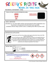 Instructions For Use Lexus RX450H Hybrid Touch Up Paint