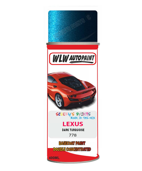 Lexus Dark Turquoise Aerosol Spraypaint Code 778 Basecoat Spray Paint
