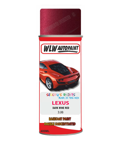 Lexus Dark Wine Red Aerosol Spraypaint Code 3J8 Basecoat Spray Paint