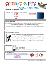 Instructions For Use Lexus IS Series Touch Up Paint