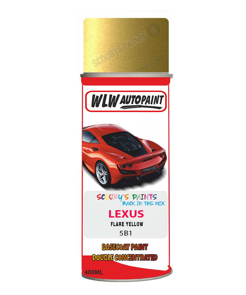 Lexus Flare Yellow Aerosol Spraypaint Code 5B1 Basecoat Spray Paint