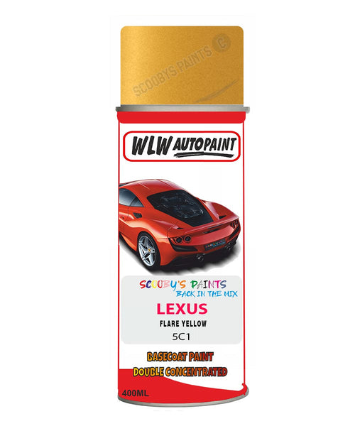 Lexus Flare Yellow Aerosol Spraypaint Code 5C1 Basecoat Spray Paint