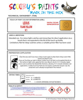 Instructions For Use Lexus GS F Series Touch Up Paint