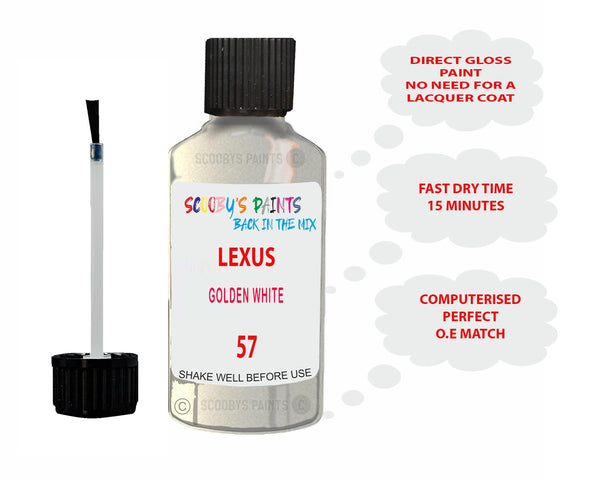 For Lexus Rx Series Golden White Touch Up Paint Paint Code 057 White ...