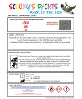 Instructions For Use Lexus RX450H Hybrid Touch Up Paint