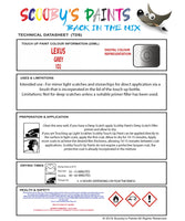 Instructions For Use Lexus RX Series Touch Up Paint