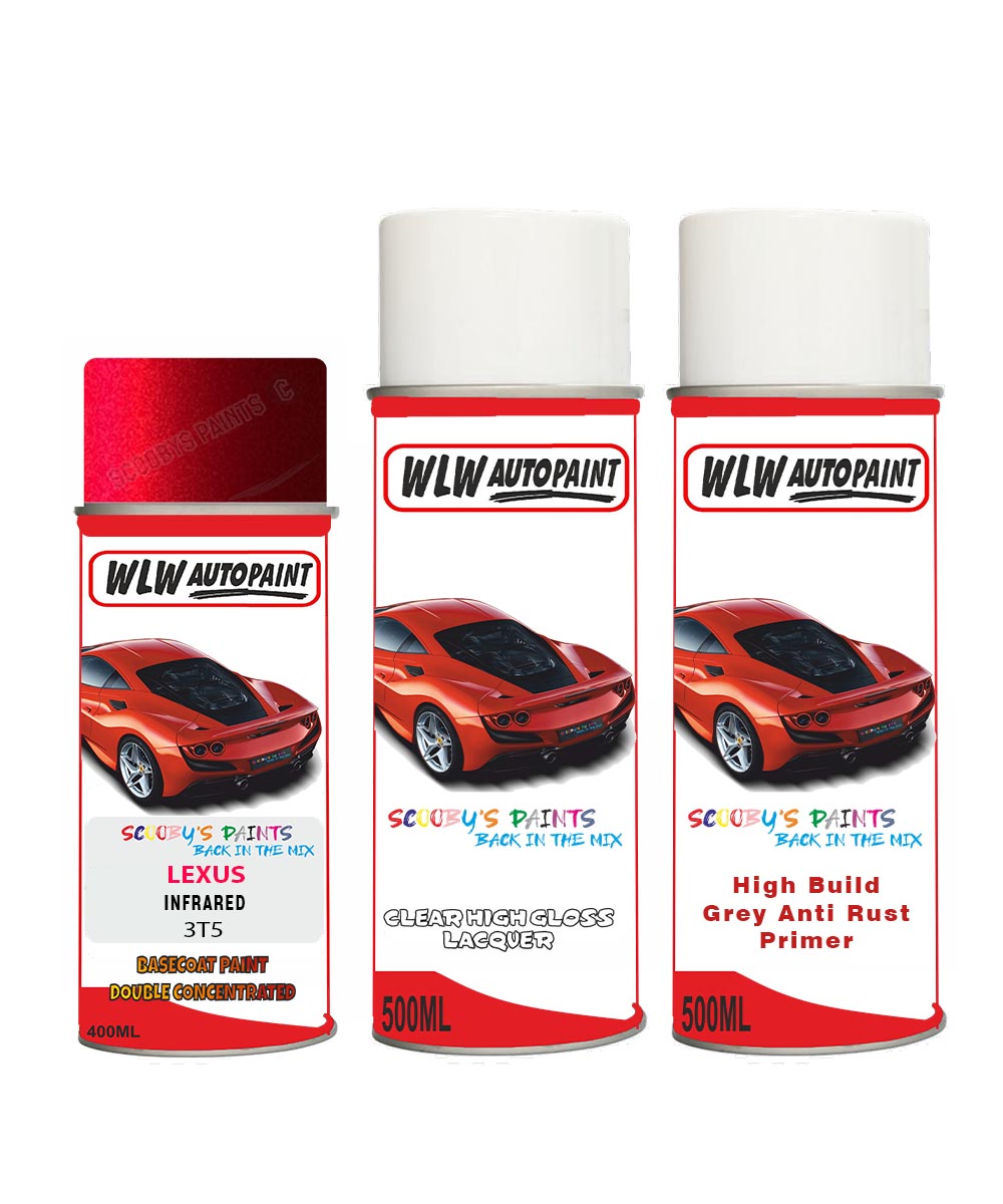 Aerosol Spray Paint For Lexus Lc Series Infrared Red Paint Code 3T5 ...
