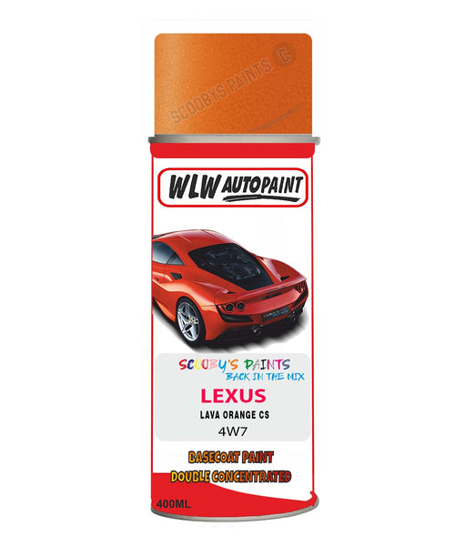 Lexus Lava Orange Cs Aerosol Spraypaint Code 4W7 Basecoat Spray Paint