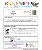 Instructions For Use Lexus RX450H Hybrid Touch Up Paint