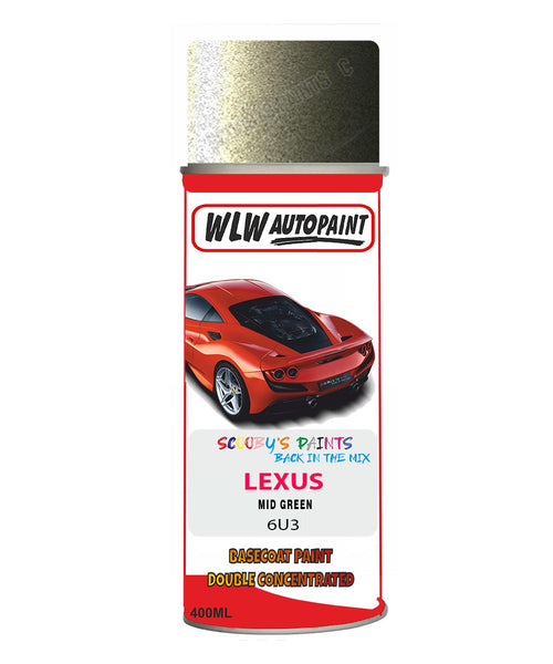 Lexus Mid Green Aerosol Spraypaint Code 6U3 Basecoat Spray Paint