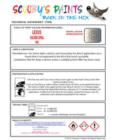 Instructions For Use Lexus HS Series Touch Up Paint