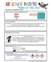 Instructions For Use Lexus LFA Touch Up Paint