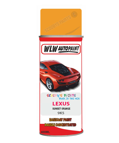 Lexus Sunset Orange Aerosol Spraypaint Code 9K5 Basecoat Spray Paint