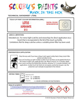 Instructions For UseLotus Elise White Touch Up Paint