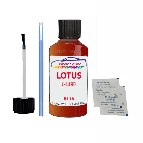 Lotus Elise Chilli Red Touch Up Paint Code B118 Scratch Repair Paint
