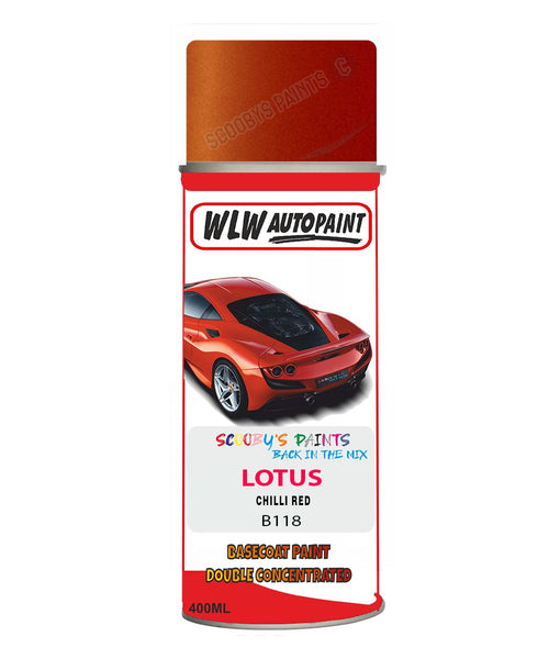 Lotus Chilli Red Aerosol Spray Paint Code B118 Basecoat Spray Paint