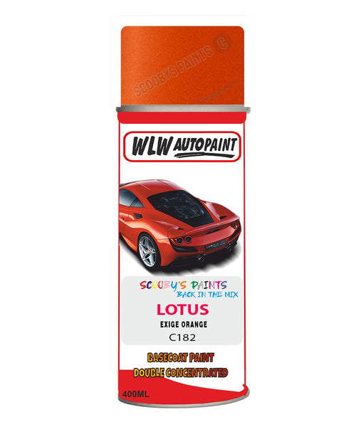 Lotus Exige Orange Aerosol Spray Paint Code C182 Basecoat Spray Paint