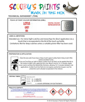 Instructions For UseLotus Other Models  Touch Up Paint