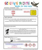 Instructions For UseLotus Elise Yellow Touch Up Paint