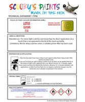 Instructions For UseLotus Elise Yellow Touch Up Paint