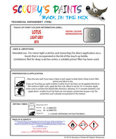 Instructions For UseLotus Other Models  Touch Up Paint