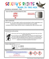 Instructions For UseLotus Other Models  Touch Up Paint