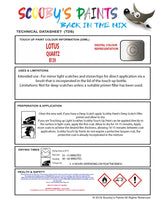 Instructions For UseLotus Other Models  Touch Up Paint