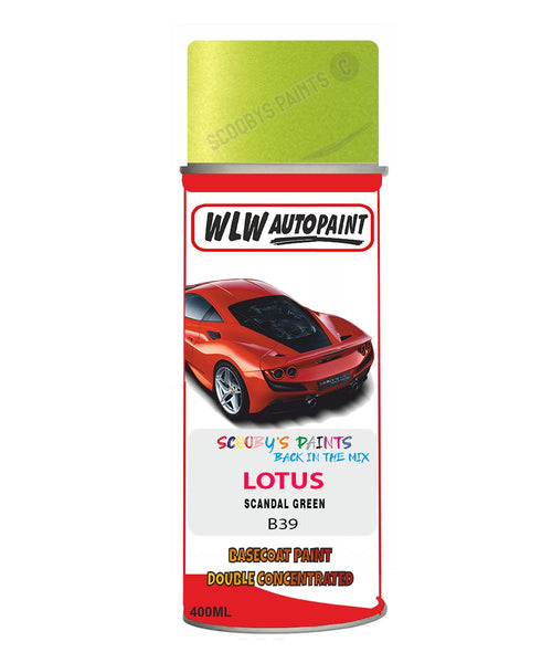 Lotus Scandal Green Aerosol Spray Paint Code B39 Basecoat Spray Paint