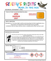 Instructions For UseLotus Elise Yellow Touch Up Paint