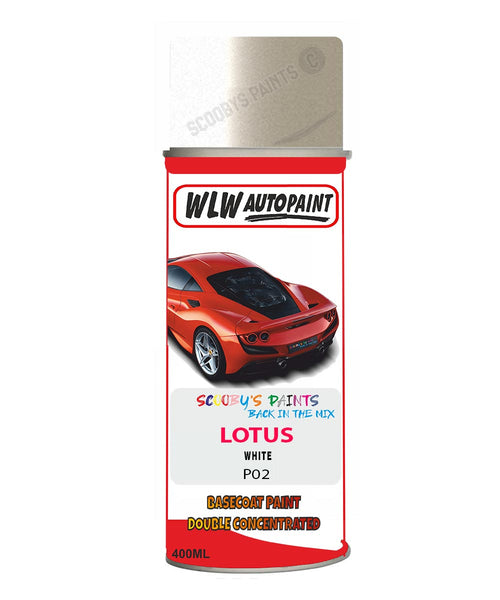 Lotus White Aerosol Spray Paint Code P02 Basecoat Spray Paint