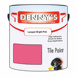 Denny's Tile Paint For Bathroom Tile Colour- Lacquer Bright Pink - Moistureproof Easy-Clean Makeover