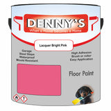 Denny's Floor Paint For Sheds Colour- Lacquer Bright Pink - Durable Anti-Slip Weatherproof