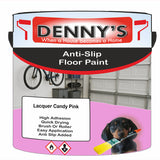 Denny's Floor Paint For Grip Coating Colour- Lacquer Candy Pink - Anti-Slip Hardwearing Safe