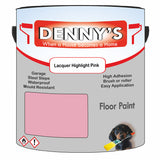 Denny's Floor Paint For Sheds Colour- Lacquer Highlight Pink - Durable Anti-Slip Weatherproof