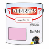 Denny's Tile Paint For Bathroom Tile Colour- Lacquer Retro Pink - Moistureproof Easy-Clean Makeover