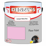 Denny's Floor Paint For Sheds Colour- Lacquer Retro Pink - Durable Anti-Slip Weatherproof