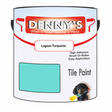 Denny's Tile Paint For Kitchen Tile Colour- Lagoon Turquoise - Wipe-Clean Grease-Resistant Refresh