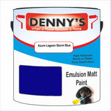 Denny's Emulsion Paint For Walls Colour- Azure Lagoon Storm Blue - Matte Wipe-Clean Durable Coverage
