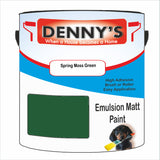 Denny's Emulsion Paint For Walls Colour- Spring Moss Green - Matte Wipe-Clean Durable Coverage