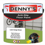 Denny's Floor Paint For Grip Coating Colour- Lawn Cargo Green - Anti-Slip Hardwearing Safe