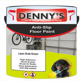 Denny's Floor Paint For Grip Coating Colour- Lawn Drab Green - Anti-Slip Hardwearing Safe